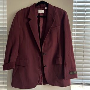 Babaton Burgundy Suit Set - Blazer & Skirt